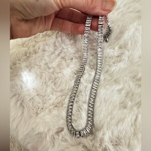 Dazzling Silver Tennis Necklace Choker Accessories Body Jewelry